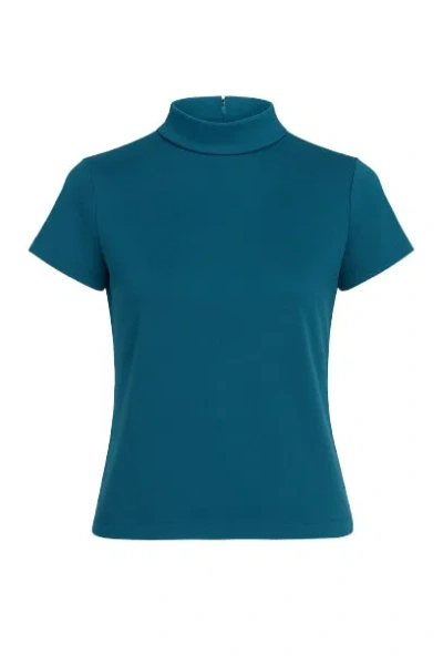 Conquista Women's Short Sleeve Petrol Blue Top