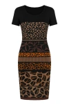 Conquista Women's Short Sleeve Print Dress In Black