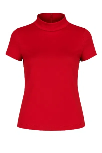 Conquista Women's Short Sleeve Red Top
