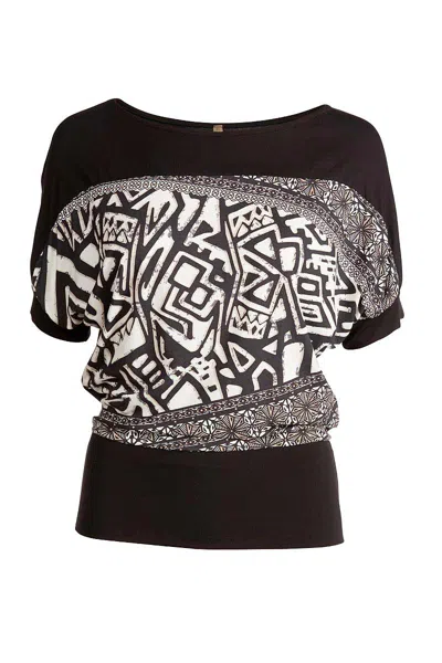 Conquista Women's Short Sleeve Top In Black