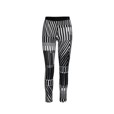 Conquista Women's Silky Black & White Print Pants