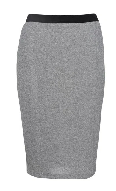 Conquista Women's Silver Lurex Pencil Skirt