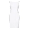 Conquista Women's Sleek White Cotton-blend Gabardine Sheath Dress With Lining In White