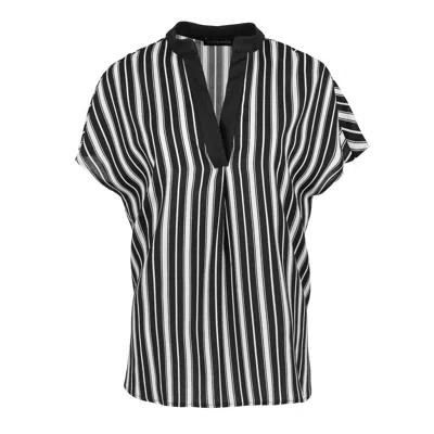 Conquista Women's Sleeveless Blue & White Striped Top