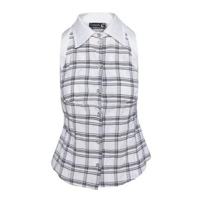 Conquista Women's Sleeveless Check Shirt In Multi