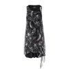 CONQUISTA WOMEN'S SLEEVELESS DOUBLE LAYER DRESS IN BLACK & WHITE
