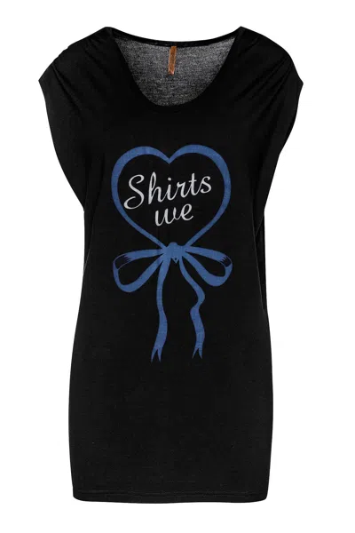 Conquista Women's Sleeveless Long Black Top