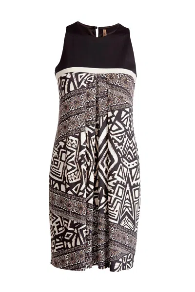 Conquista Women's Sleeveless Print Dress In Black/white