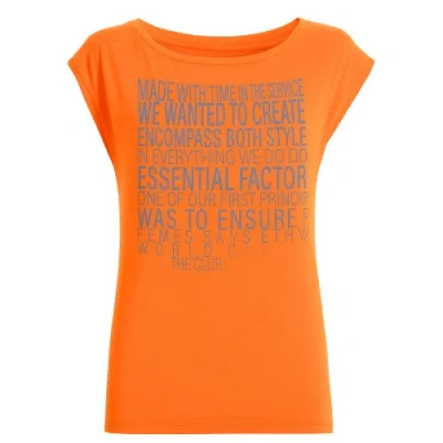 Conquista Women's Sleeveless Print Top In Orange