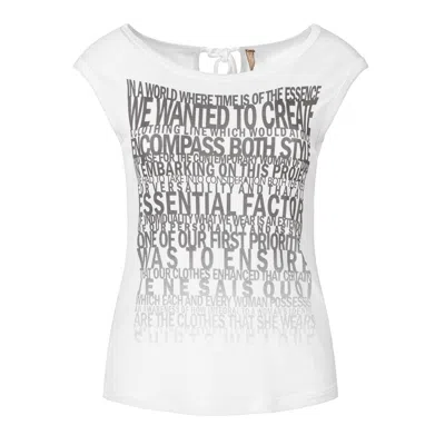 Conquista Women's Sleeveless Print Top In White