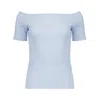 Conquista Women's Soft Blue Off-shoulder Cotton-elastane Top In Blue