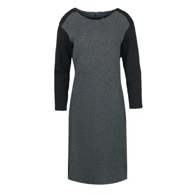 Conquista Women's Straight Grey Dress With Grey Detail
