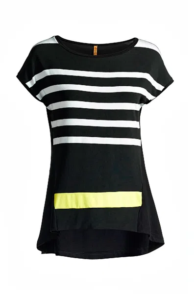 Conquista Women's Striped Sleeveless Top In Black