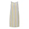 Conquista Women's Sunshine Stripes Cotton-linen Dress In Orange