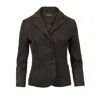 Conquista Women's Tailored Cotton Blazer – Olive Green