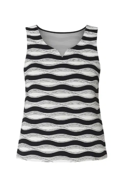 Conquista Women's V Neck Sleeveless Top In Black