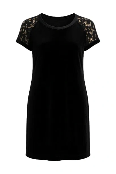 Conquista Women's Velvet & Lace Black Dress