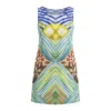 Conquista Women's Vibrant Geometric Print A-line Dress