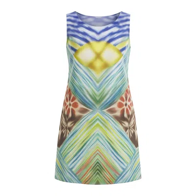 Conquista Women's Vibrant Geometric Print A-line Dress