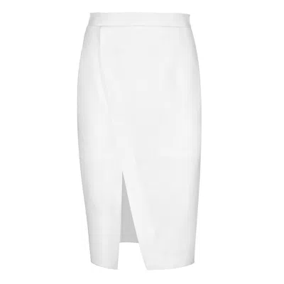 Conquista Women's White Denim Style Pencil Skirt