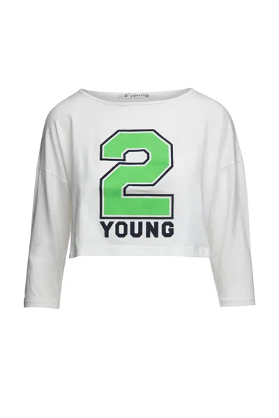 Conquista Women's White Elegance Embodied  Two Young Crop Top