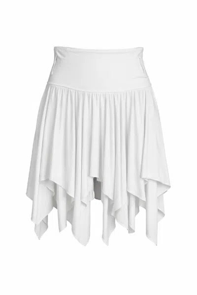 Conquista Women's White Flowing Handkerchief-hem Mini Skirt