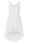 Conquista Women's White High Low Layer Dress In White