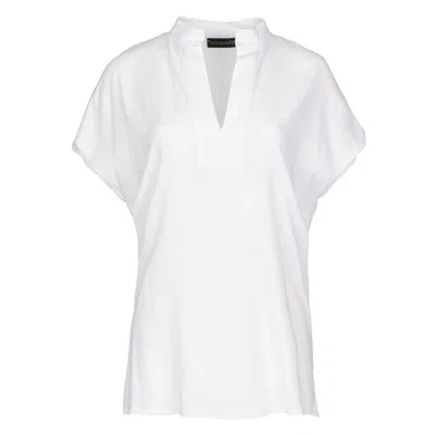 Conquista Women's White Linen Style Sleeveless Top