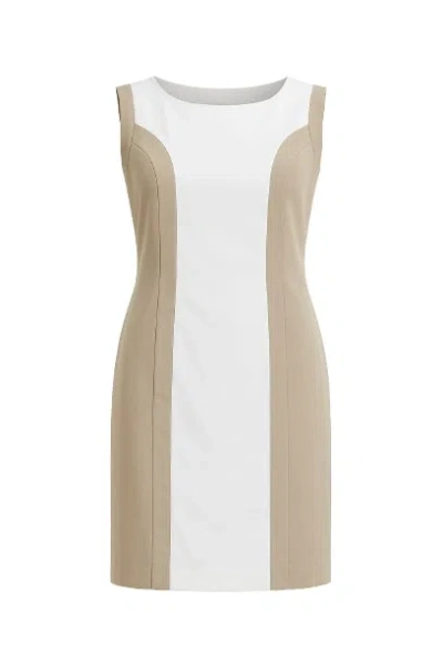 Conquista Women's White Panelled Shift Dress