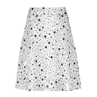 Conquista Women's White Polka Dot Cloche Skirt