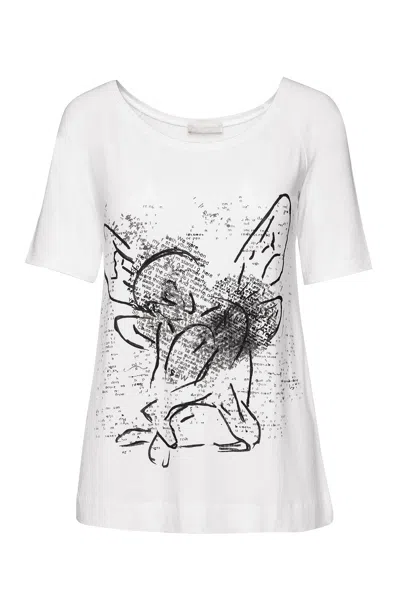 Conquista Women's White Print Top By Swl