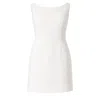 Conquista Women's White Sleeveless Empire Line Dress In White