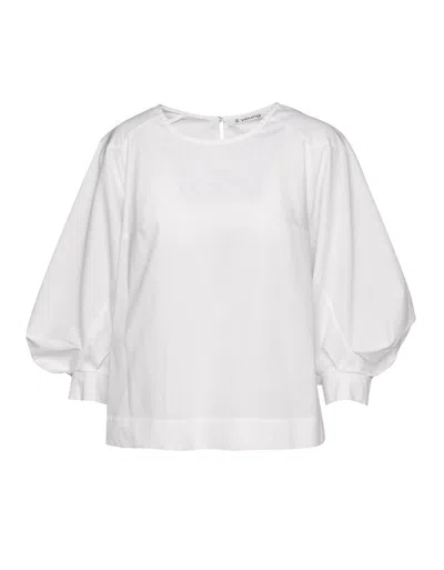 Conquista Women's White Top With Bishop Sleeves