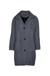 Conquista Women's Wool Blend Grey Melange Coat By  Fashion In Grey