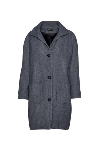 Conquista Women's Wool Blend Grey Melange Coat By  Fashion