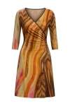 Conquista Women's Wrap Over Dress In Multi