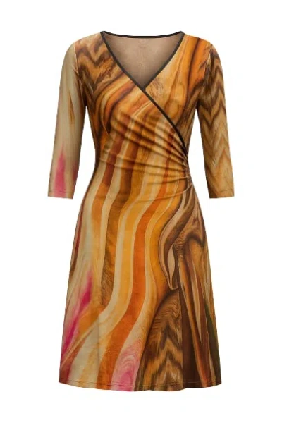 Conquista Women's Wrap Over Dress In Multi