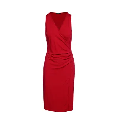 Conquista Women's Wrap Style Sleeveless Dress In Red