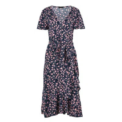 Conquista Women's Yellow / Orange Blooming Midnight Viscose Midi Dress In Yellow/orange