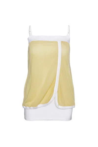 Conquista Women's Yellow / Orange Layered Mini Dress In Yellow/orange
