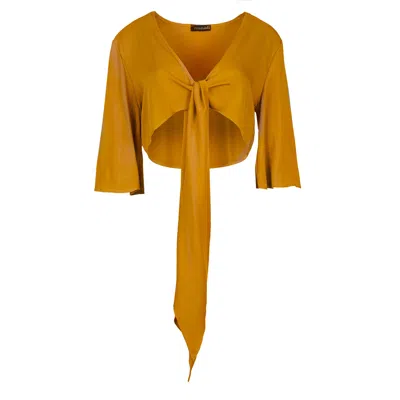 Conquista Women's Yellow / Orange Mustard Bolero Top In Yellow/orange