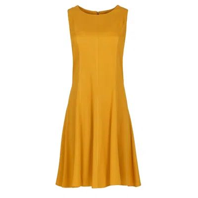 Conquista Women's Yellow / Orange Mustard Colour Cloche Dress In Yellow/orange