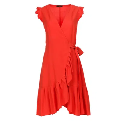 Conquista Women's Yellow / Orange Orange Wrap Dress In Yellow/orange