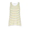 Conquista Women's Yellow / Orange Racer Back Striped Top In Yellow/orange