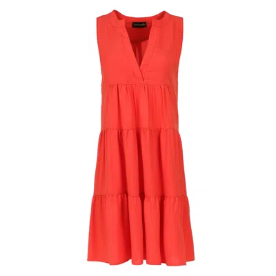 Conquista Women's Yellow / Orange Sleeveless Orange A Line Dress In Yellow/orange
