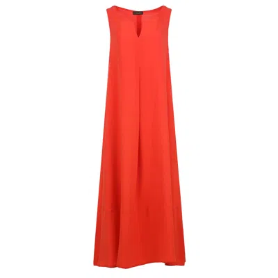 Conquista Women's Yellow / Orange Sleeveless Organic Tencel Maxi Dress With Pockets In Yellow/orange