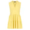 Conquista Women's Yellow / Orange Sleeveless Yellow Cotton Jersey Dress