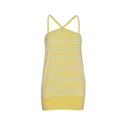 Conquista Women's Yellow / Orange Strappy Striped Mini Dress In Yellow In Yellow/orange