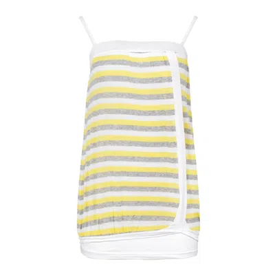Conquista Women's Yellow / Orange Striped Stretch Fabric Mini Dress In Yellow/orange