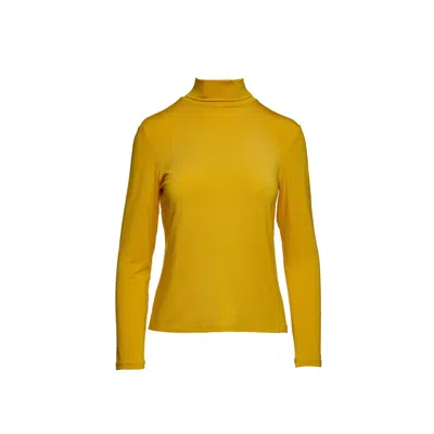 Conquista Women's Yellow / Orange Yellow Long Sleeve Polo Neck Jumper In Yellow/orange